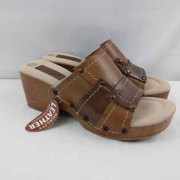 Lower East Side Shoes - Vintage Y2K Lower East Side Patchwork Leather Platform Chunky Wedge Sandals 7.5